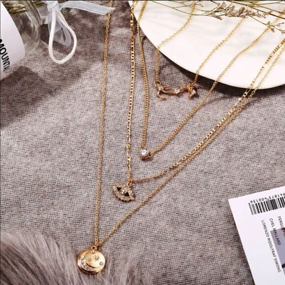 Necklace Multilayer Nazar Rhinestone Crystal Alloy - Picture 7 of 12